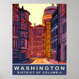 Póster Washington DC, Colores Vibrantes, Viaje