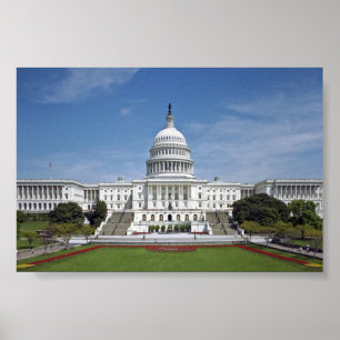 Póster Washington DC del edificio del capitolio de los