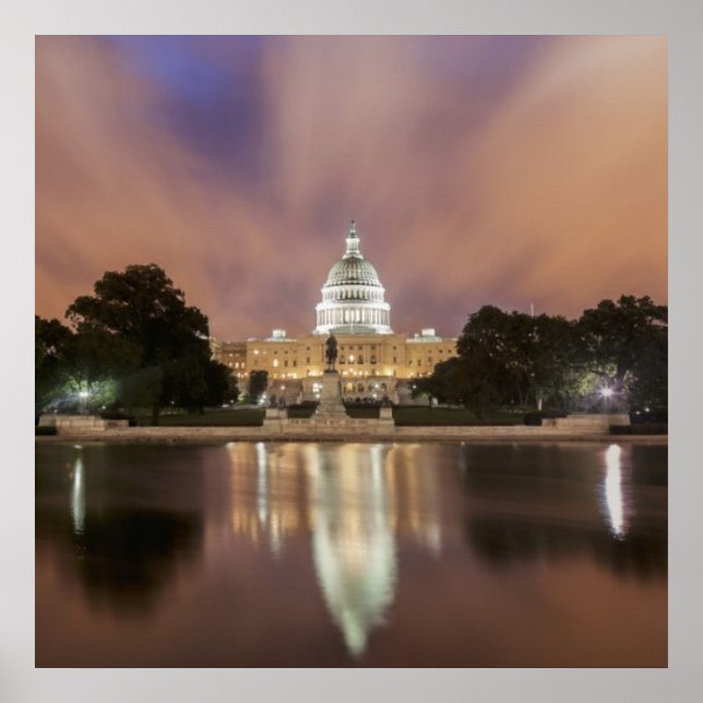 Póster Washington DC, Edificio Capitol (Frente)