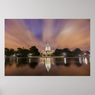 Póster Washington DC, edificio del capitolio