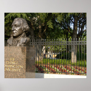 Póster Washington, DC, estatua de George Washington, The