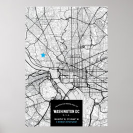 Póster Washington, DC. Mapa de la ciudad + su Poster de u