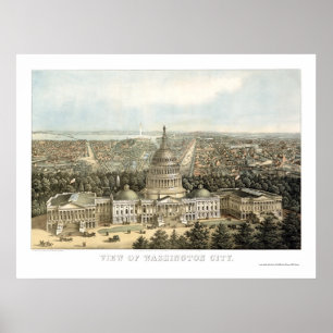 Póster Washington, DC Panoramic Map - 1857