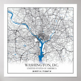 Póster Washington DC USA Travel City Map