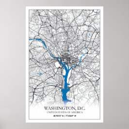 Póster Washington DC USA Travel City Map