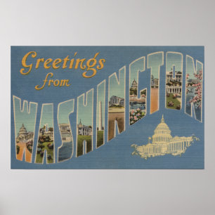 Póster Washington (Estado) - Escenas de letras grandes 4
