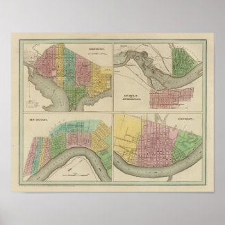Póster Washington Louisville y Jeffersonville