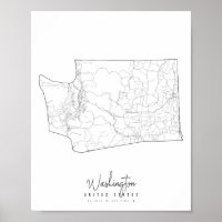 Washington Minimal Street Map