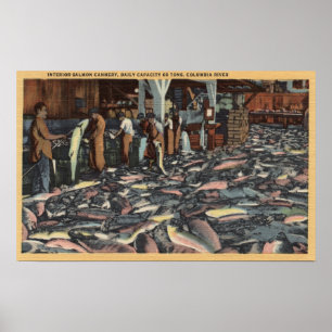 Póster Washington - opinión interior un salmón