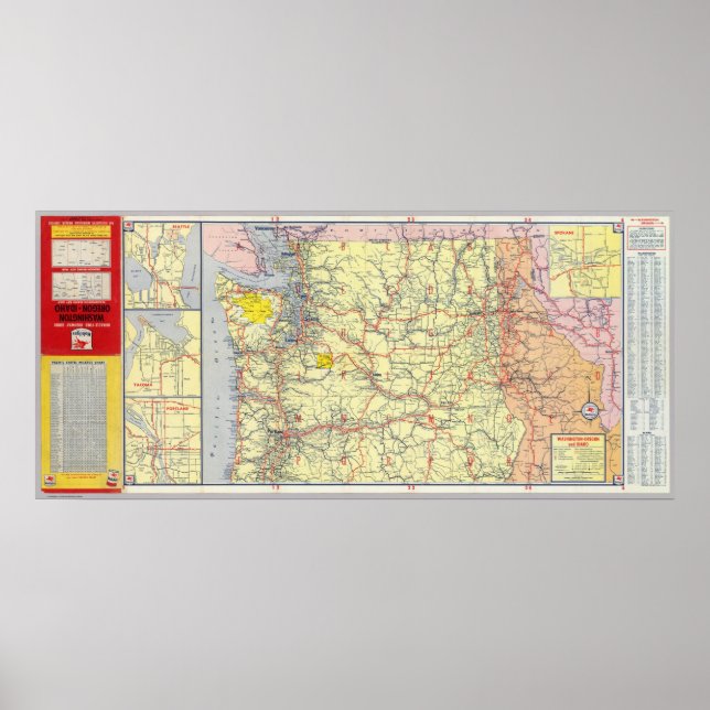 Póster Washington, Oregón, Idaho (Frente)