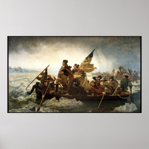 Póster Washington que cruza el Delaware -- Frontera