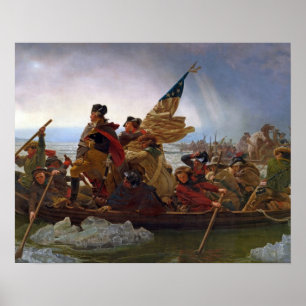 Póster Washington que cruza el río Delaware