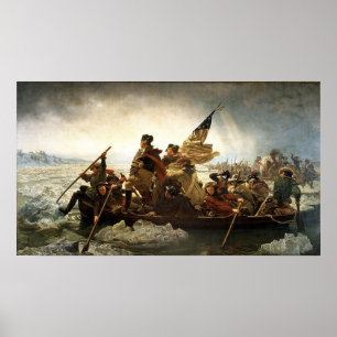 Póster Washington que cruza el río Delaware