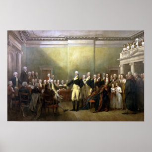 Póster Washington que dimite a su Comisión