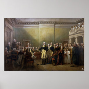 Póster Washington que dimite a su Comisión Juan Trumbull