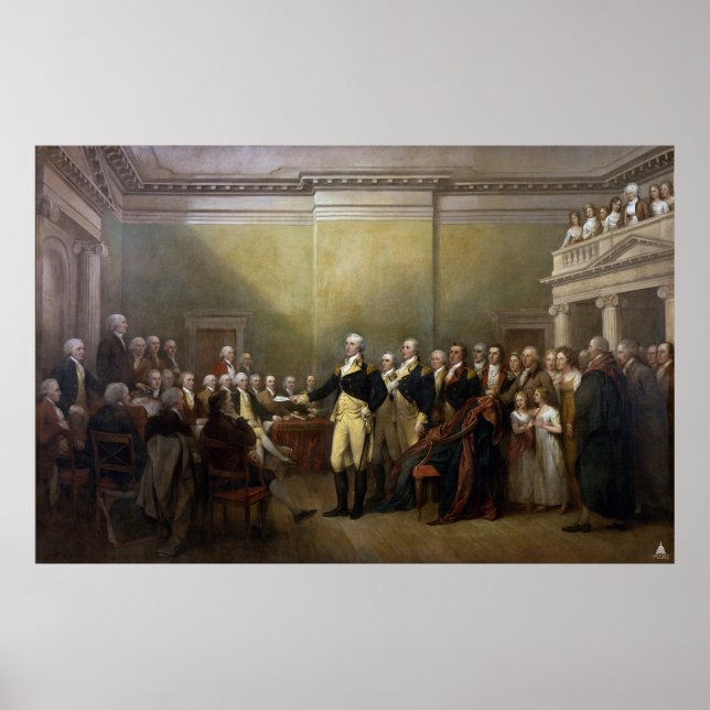 Póster Washington renuncia a su Comisión John Trumbull (Frente)