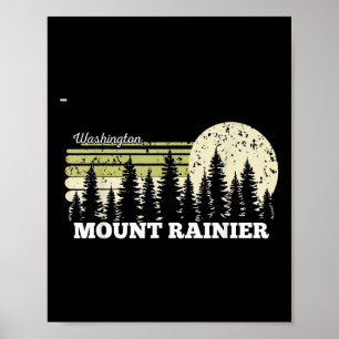 Póster Washington Senderismo Monte Rainier Árboles Natura