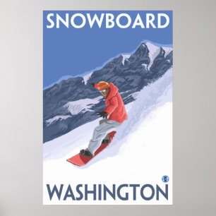 Póster Washington - snowboard