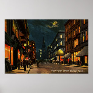 Póster Washington St Boston MAMÁES de noche
