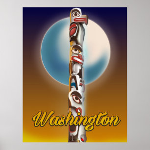 Póster Washington Totem Pole