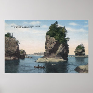 Póster Washington - vista de la adulación y de Tatoosh