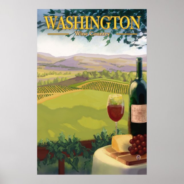 Póster Washington Wine Country - Travel Poster (Frente)