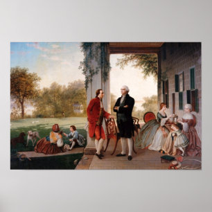 Póster Washington y Lafayette en el Monte Vernon