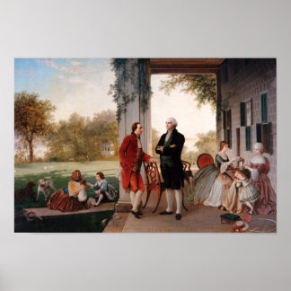Póster Washington y Lafayette en el Monte Vernon