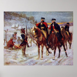 Póster Washington y Lafayette en Valley Forge ~