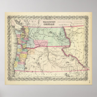 Póster Washington Y Oregón