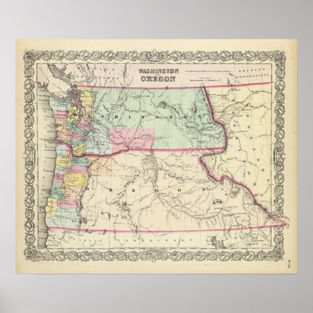 Póster Washington Y Oregón (Frente)