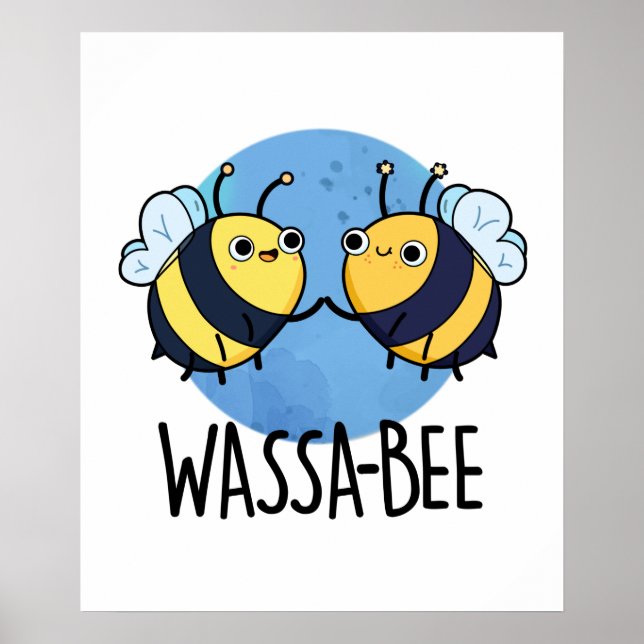 Póster Wassabee Funny Wasabi Bee Pun (Frente)