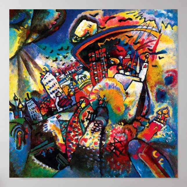 Póster Wassily Kandinsky - El paisaje urbano de Moscú Res (Frente)