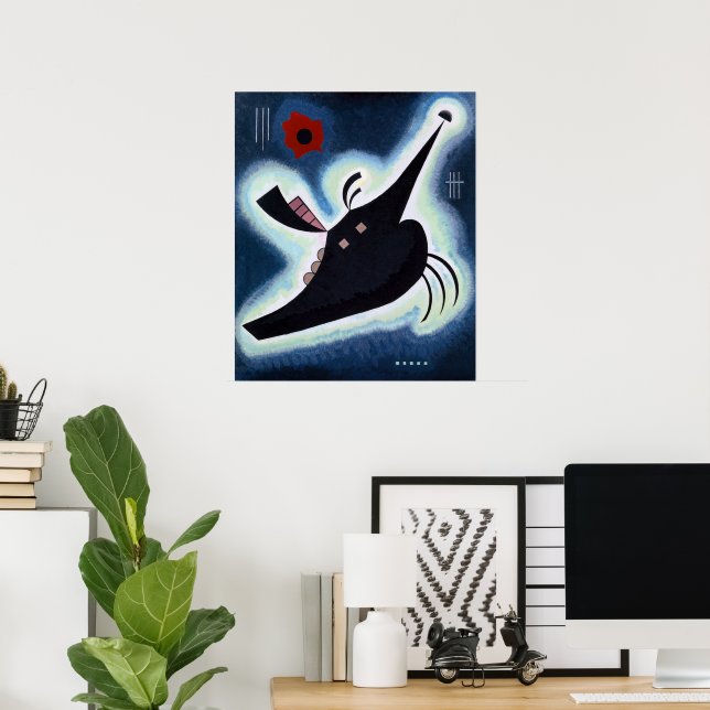 Póster Wassily Kandinsky - Pointed Black. (Oficina en casa)