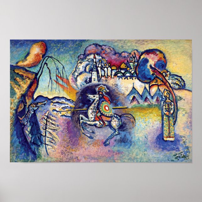 Póster Wassily Kandinsky - San Jorge y los jinetes (Frente)