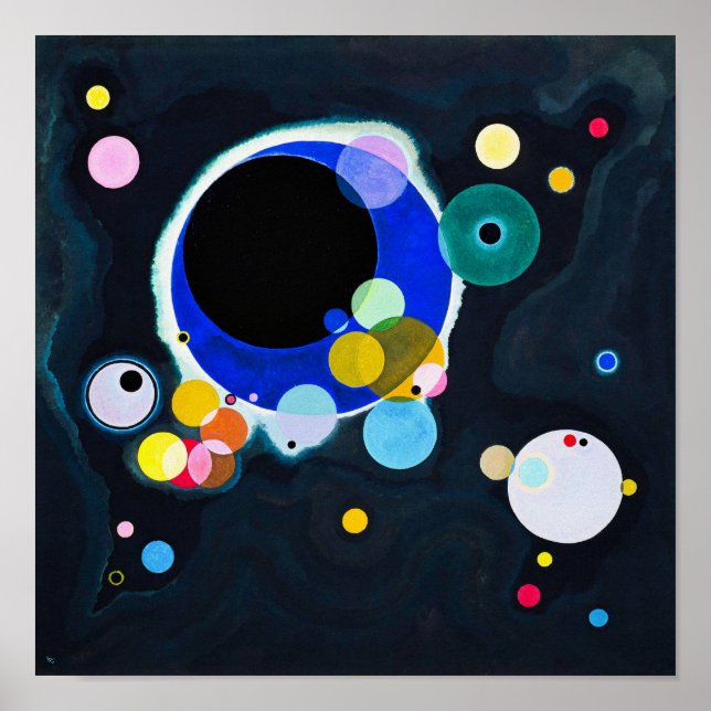 Póster Wassily Kandinsky: Varios círculos (Frente)