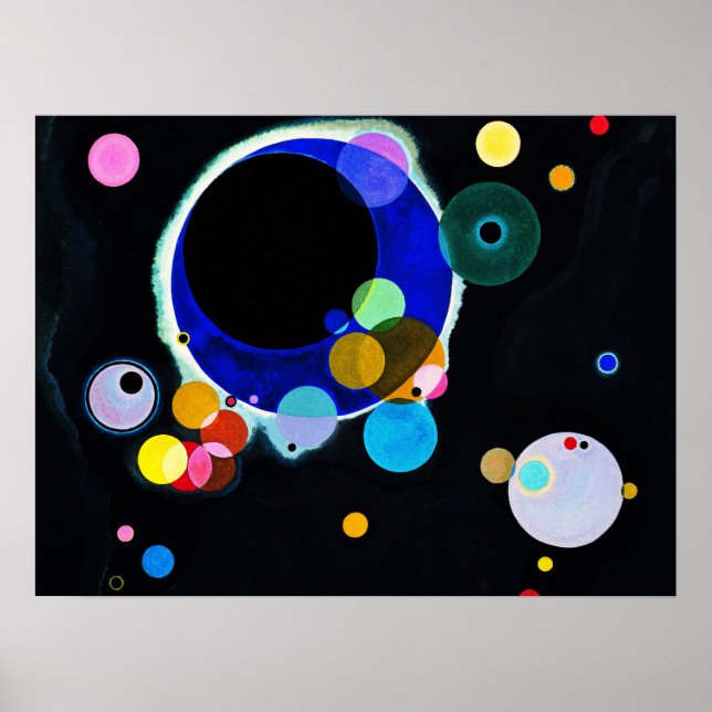 Póster Wassily Kandinsky - Varios Círculos (Frente)