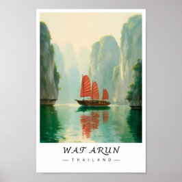 Póster Wat Arun Bangkok Thailand  Wall Art, Temple