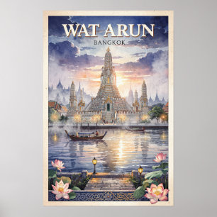 Póster Wat Arun Bangkok Viajes Vintage