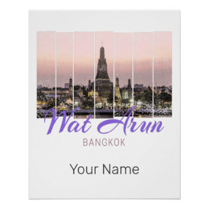 Póster Wat Arun Temple Bangkok Souvenir Sunset