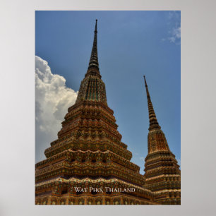 Póster Wat Pho Stupa Pagoda Templo Tailandia Viajes