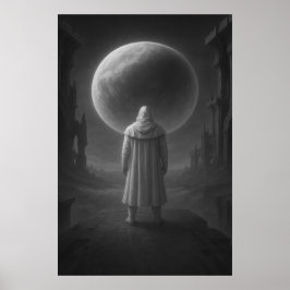 Póster Watcher of the Silent Moon — Dark Fantasy Artwork