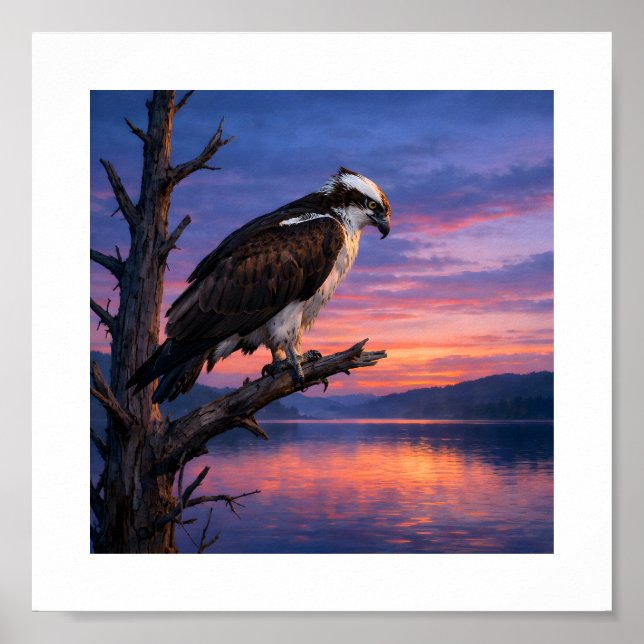 Póster Watcher of the Water – Osprey at Dusk (Frente)