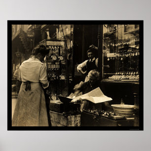 Póster Watchmaker italiano en la ciudad de Nueva York 191