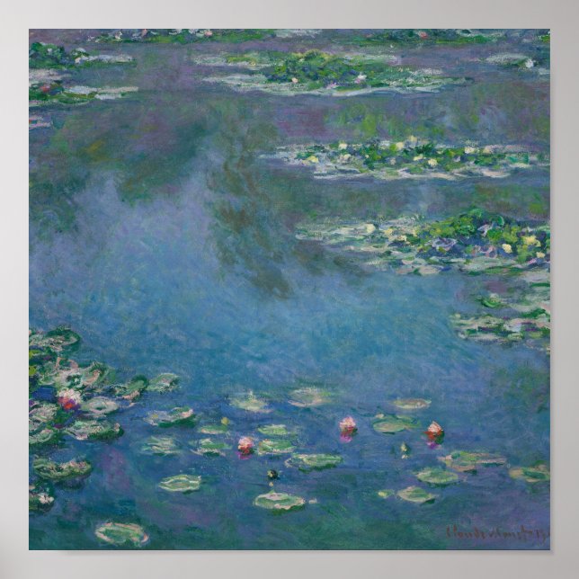 Póster Water Lilies by Claude Monet Fine Art Poster Print (Frente)