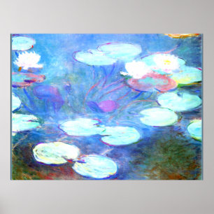 Póster Water Lilies, Pink - Beautiful art by Claude Monet