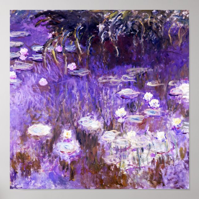 Póster Water Lilies, pintura de Claude Monet (Frente)