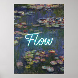 Póster Water Lilies Remix – Neon “FLOW” Wall Art & Gifts