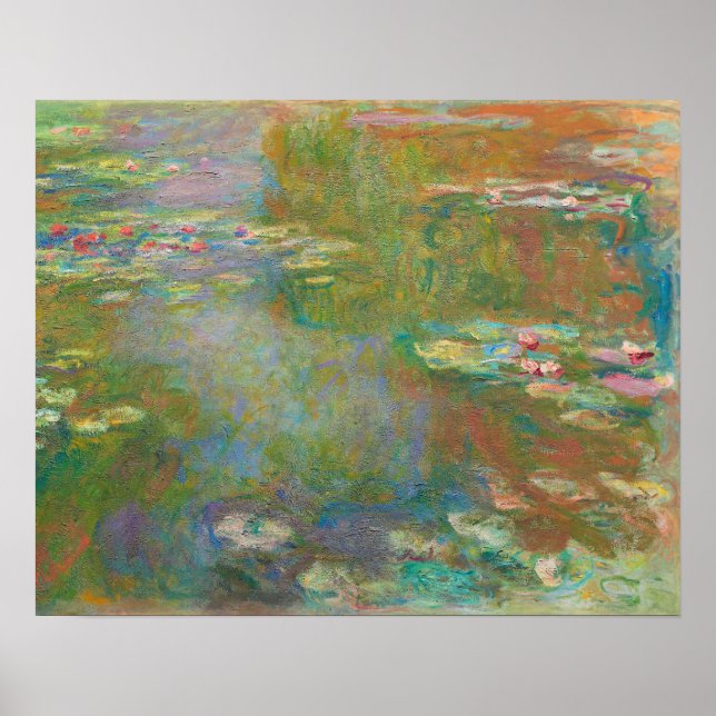 Póster Water Lily Pond (1917-1919) por Claude Monet (Frente)