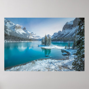 Póster Water Winter Jasper National Park, Canada